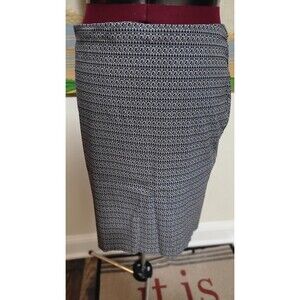 89th & Madison Women’s Pencil Skirt XL Blue White Geometric Work Office